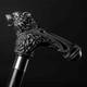 Handmade walking stick carved wolf animal handle for men women walking cane