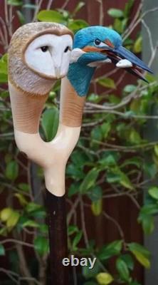 Handmade wooden walking stick hand carved monkey wooden walking animal