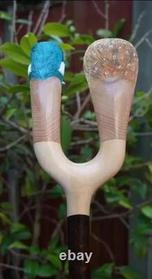 Handmade wooden walking stick hand carved monkey wooden walking animal