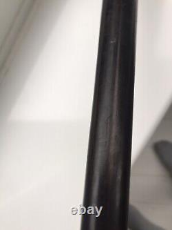 Heavy Antique Polished Black Ebony & Inlaid Bone Gentleman's Walking Stick Cane