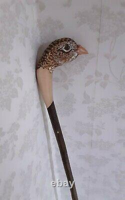 Hen pheasant hand carved Walking stick / dress stick shooting stick