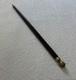 Hidden Pool Cue Hand Carved Brass Handle/Tip Walking Stick Needs Cue Tip