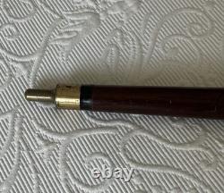Hidden Pool Cue Hand Carved Brass Handle/Tip Walking Stick Needs Cue Tip