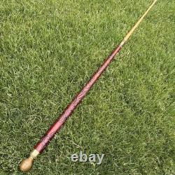 Hidden Pool Cue Hand Carved Wood Dragon Brass Walking Stick/Cane NEEDS CUE TIP