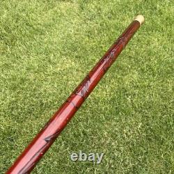 Hidden Pool Cue Hand Carved Wood Dragon Brass Walking Stick/Cane NEEDS CUE TIP