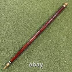 Hidden Pool Cue Hand Carved Wood Dragon Brass Walking Stick/Cane NEEDS CUE TIP