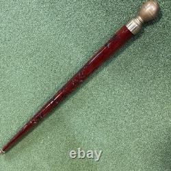 Hidden Pool Cue Hand Carved Wood Dragon Brass Walking Stick/Cane NEEDS CUE TIP