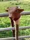 Highland Cow Head Hand Carved in Lime wood Country Walking stick on Hazel Shank