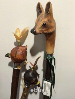 Holland & Holland Shooting Carved Dog Walking Stick Purdey Crook Beaters
