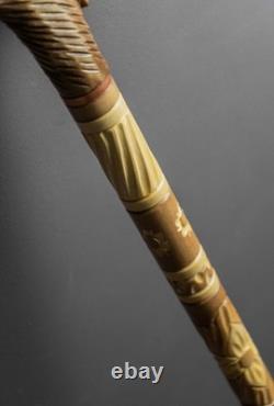 Horse Cane Walking Stick Wooden Gift Hand-Carved Carving Handmade Gift