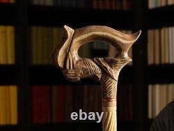 Horse Cane Walking Stick Wooden Gift Hand-Carved Carving Handmade Gift