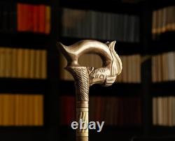 Horse Cane Walking Stick Wooden Gift Hand-Carved Carving Handmade Gift