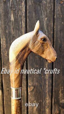 Horse Hand carved walking stick Crane horse walking cane stick Designer stick gf