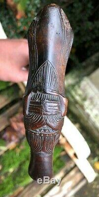 Interesting Antique Russian Cossak carved walking stick