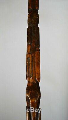 Interesting Old TRIBAL carved walking stick staff oceanic African Tribal