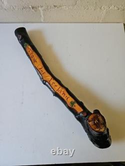Irish Shillelagh Vintage Carved 1950s Genuine Irish Hawthorne Stick 19 Inch