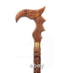 Island eagle Carved Wood Canes Wood working Handle Walking Stick