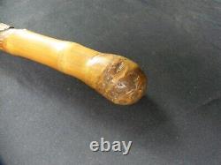 Japanese Meiji Period Carved Bamboo Walking Swagger Stick Cane Snakes Serpents