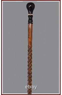 Knob Handle Special Brown Wooden Walking Stick, Handmade Wand Carved Cane