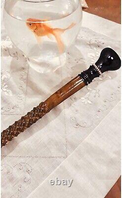 Knob Handle Special Brown Wooden Walking Stick, Handmade Wand Carved Cane