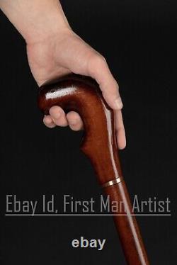 Knob Style Handle Wooden Walking Cane For Men Hand Carved Walking Stick