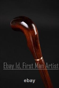 Knob Style Handle Wooden Walking Cane For Men Hand Carved Walking Stick