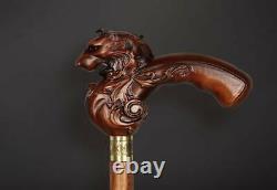 LION Exclusive Walking Stick Wooden Handle Walking Carved