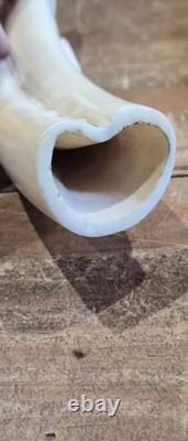Late Victorian or Edwardian carved horn umbrella or walking stick handles