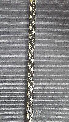 Leaf Patterned Black Wooden Walking Stick, Special Carved Cane, Handmade Gift