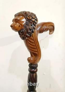 Lightweight Lion Style Cane, Unique Carved Walking Stick, Carved Walking Stick