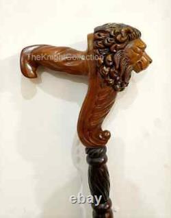 Lightweight Lion Style Cane, Unique Carved Walking Stick, Stick