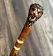 Lion Head Walking Stick Hand Carvin Cane Wooden Handmade Cane Hiking Carved