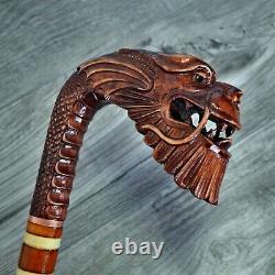 Lot Of Unique Handmade Woodcarving Carved Crafted Walking Stick Cane