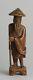 Lovely! Chinese Antique Wooden Carved Statue'Man with Walking Stick