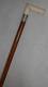 MALACCA CANE WALKING STICK- CARVED HANDLE TOP- DETAILED COLLAR- 93cm