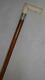 MALACCA CANE WALKING STICK- CARVED HANDLE TOP- DETAILED COLLAR- 93cm