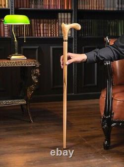 Maple Walking Cane Walnut Wooden Walking Stick Hand Carved Wood Cane for Seniors