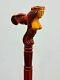 Mermaid Wooden Carved Walking Stick Cane handmade wood crafted comfortable handl
