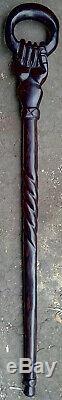 Natural Solid Ebony/Rosewood Cane Hiking Walking Stick Carved Wood Art 30-40Inch