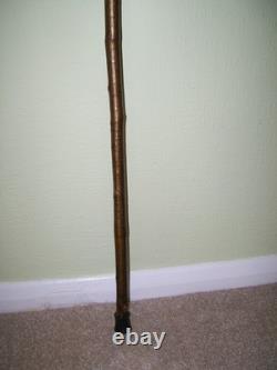New Hand Made Carved Horn Thistle Design Handle Shepherds Crook Walking Stick 12