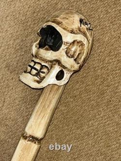 Novelty Hand-Carved Skull Walking Stick 158cm Signed Punk Band Screaming Dead Novelty Hand-Carved Skull Walking Stick 158cm Signed Punk Band Screaming Dead