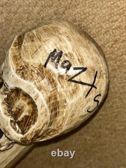 Novelty Hand-Carved Skull Walking Stick 158cm Signed Punk Band Screaming Dead Novelty Hand-Carved Skull Walking Stick 158cm Signed Punk Band Screaming Dead