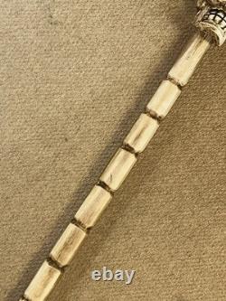 Novelty Hand-Carved Skull Walking Stick 158cm Signed Punk Band Screaming Dead