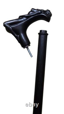 Nymph Hand Carved Wooden Walking Stick Cane Naked Woman Handle