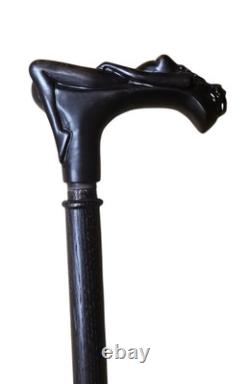 Nymph Hand Carved Wooden Walking Stick Cane Naked Woman Handle