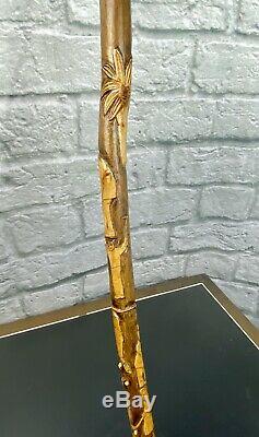 ONE OF A KIND HAND CARVED GOLF CLUB CANE/WALKING-STICKSigned by artist 42