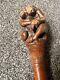 Old Antique Vintage Japanese Walking Stick Cane Carved Monkey Bamboo Netsuke