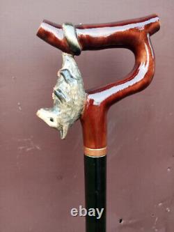 Opossum on a branch Beautiful carved walking stick custom. Handmade walking cane
