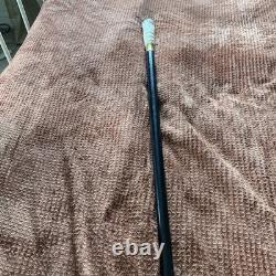 Oriental Carved Bovine Dragon serpant Topper Walking Stick Hardwood Compass 90cm