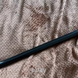Oriental Carved Bovine Dragon serpant Topper Walking Stick Hardwood Compass 90cm